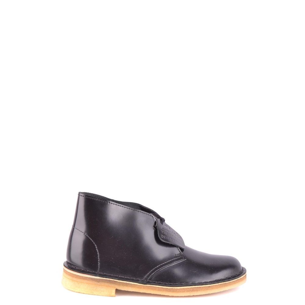 Clarks Black Leather Lace-Up Ankle Boots, Elegant Design