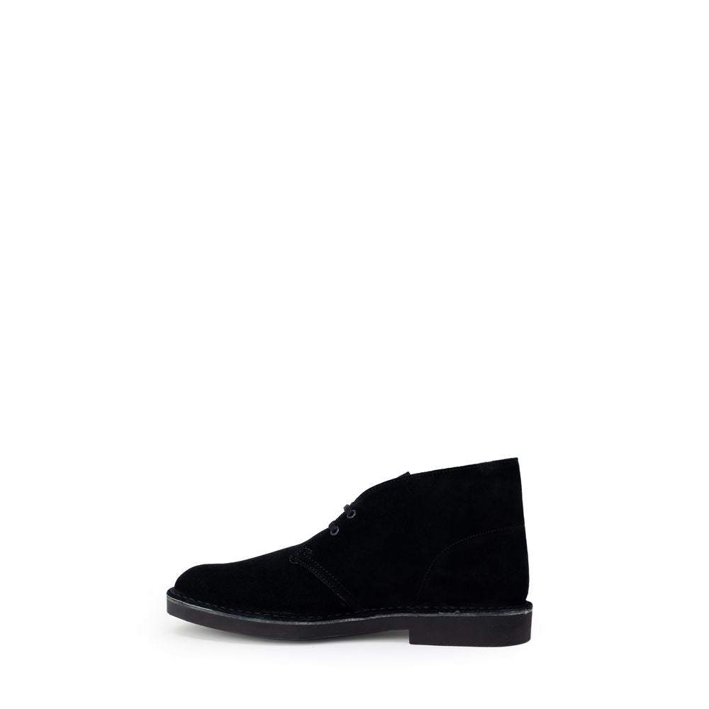 Stivaletti Stringati Uomo Clarks Desert Boot in Pelle Nera