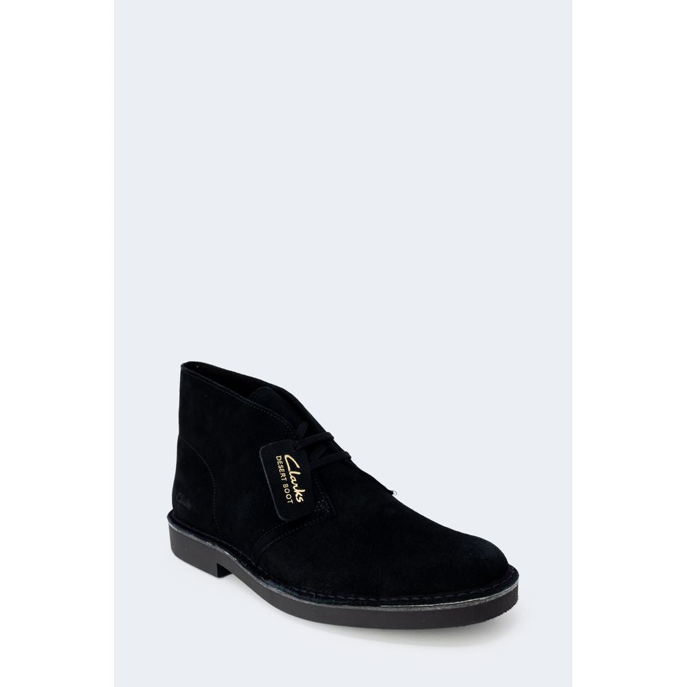 Stivaletti Stringati Uomo Clarks Desert Boot in Pelle Nera
