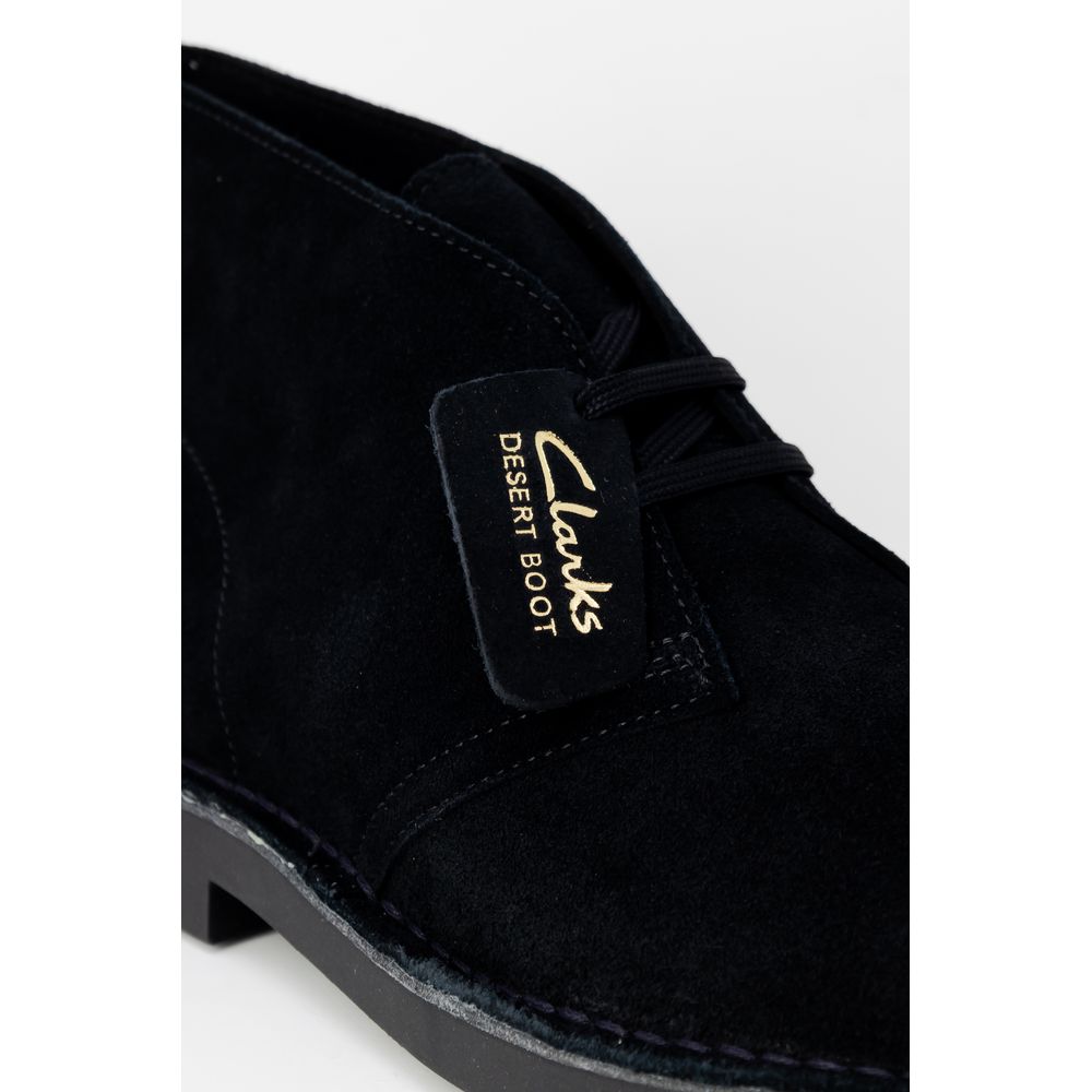 Stivaletti Stringati Uomo Clarks Desert Boot in Pelle Nera