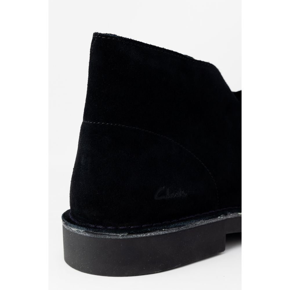 Stivaletti Stringati Uomo Clarks Desert Boot in Pelle Nera