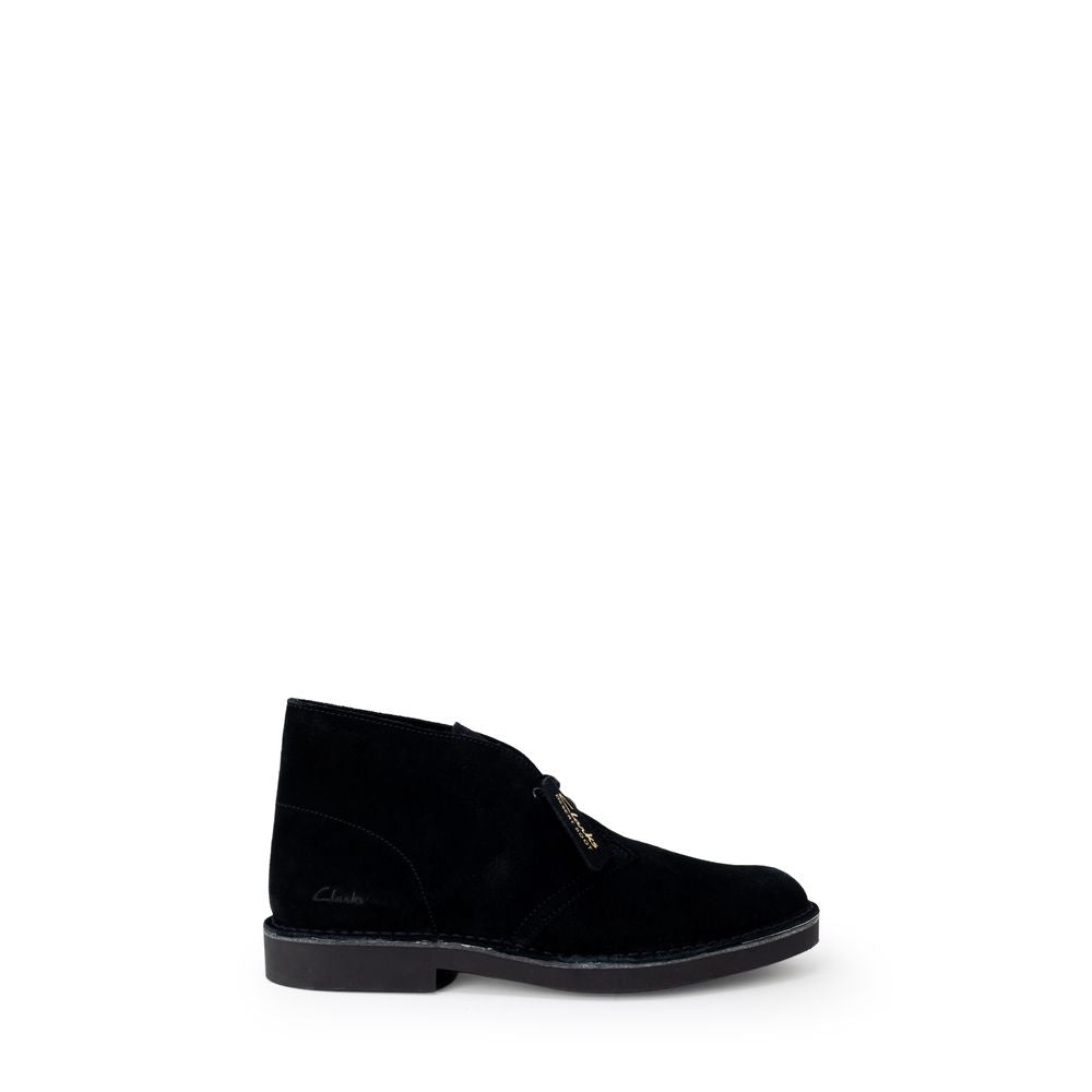 Stivaletti Stringati Uomo Clarks Desert Boot in Pelle Nera