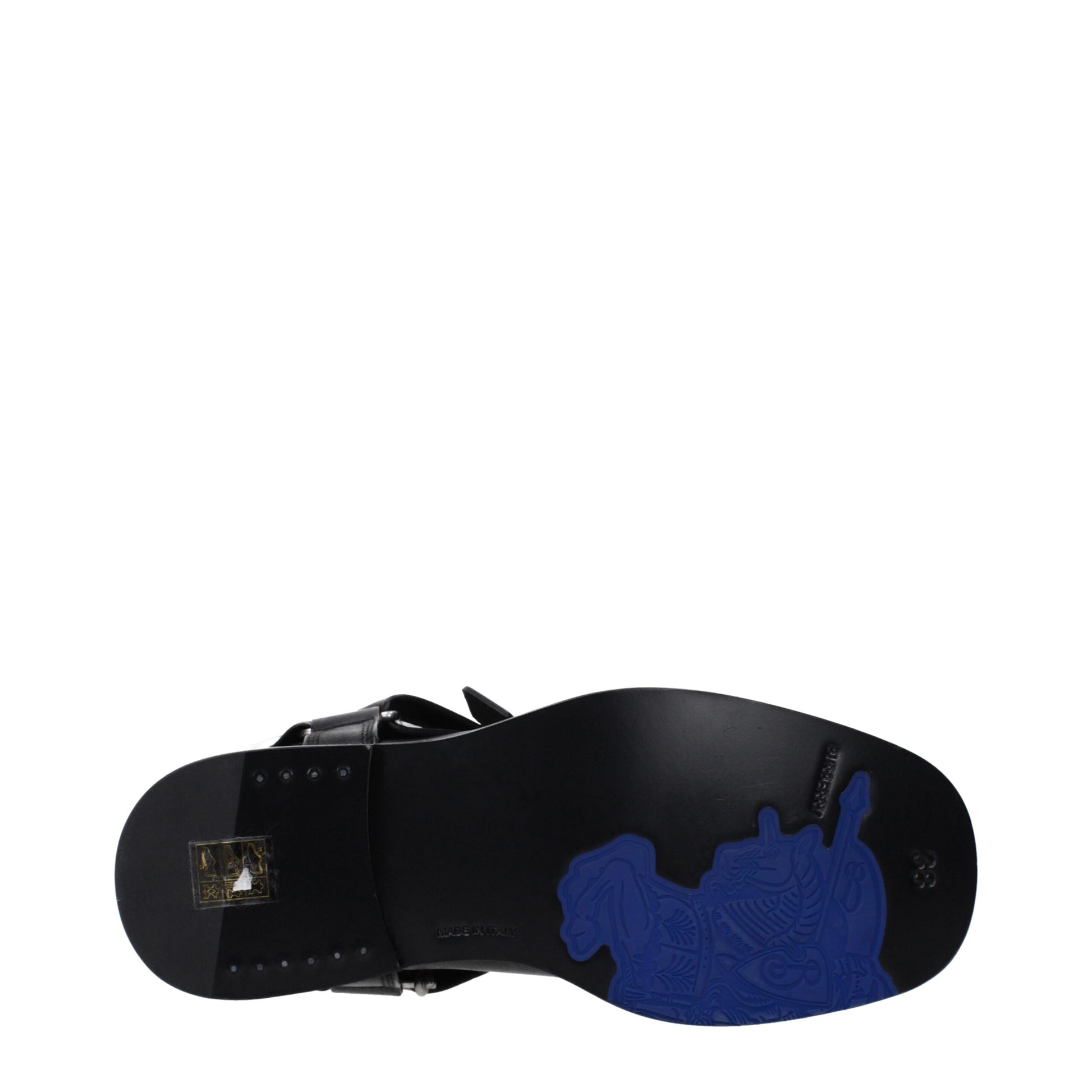 Stivali Burberry in Pelle Nera, Tacco 3.5cm, Chiusura con Fibbia