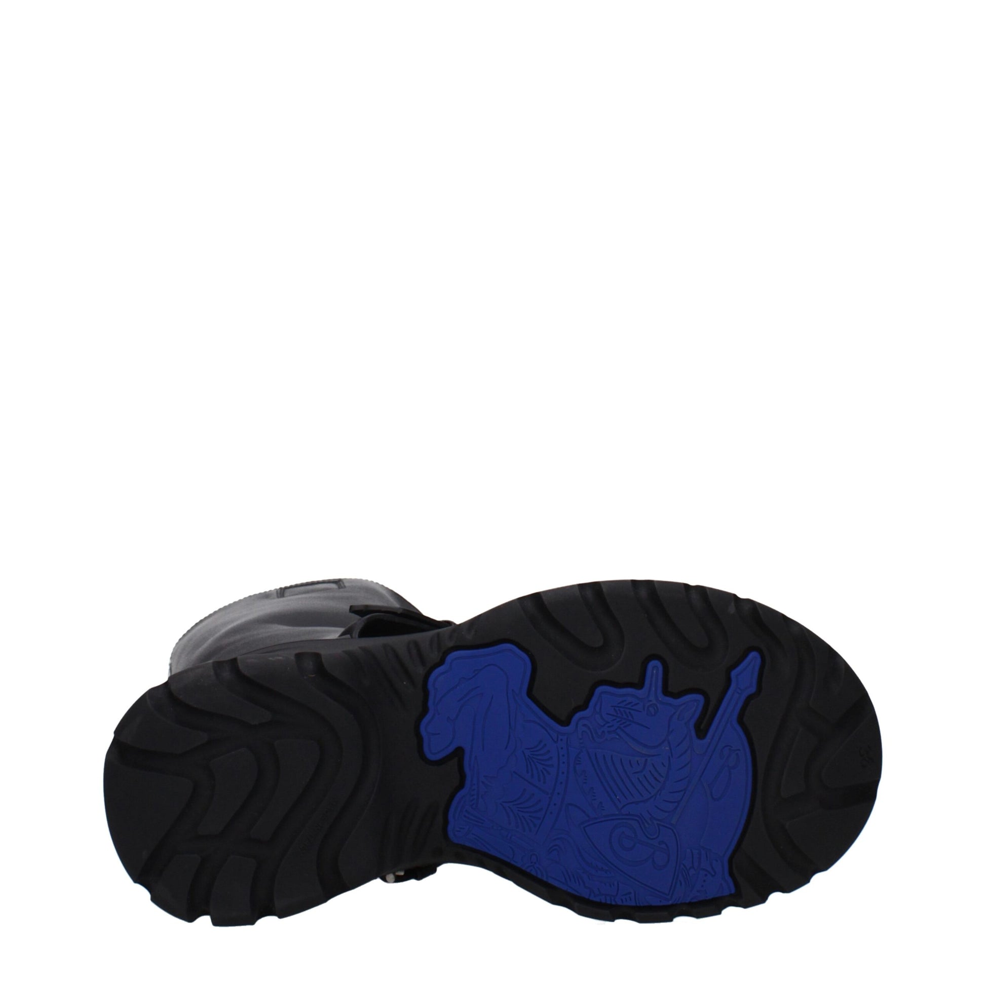 Stivali Burberry in Pelle Nera con Dettaglio Frontale, Tacco 5cm