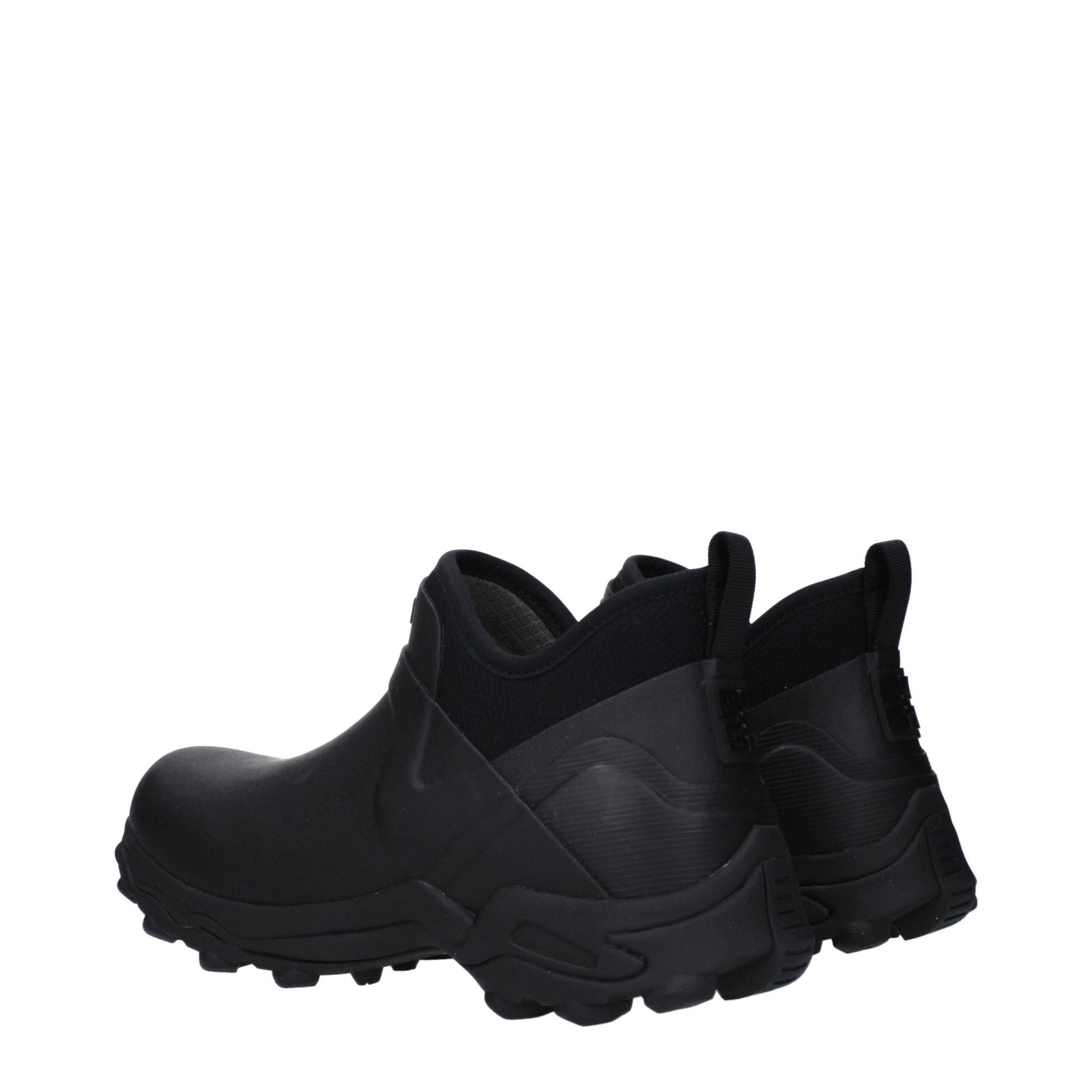 Stivali Givenchy Ankle Boots Neri in Gomma con Logo Frontale e Suola Chunky