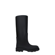 Stivali Pioggia Burberry in Gomma Nera, Tacco 3.5cm