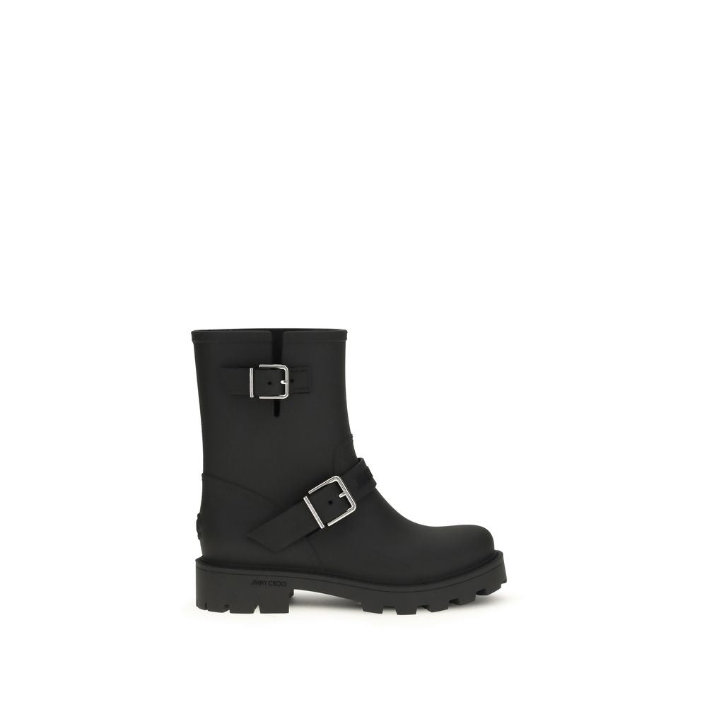 Stivali da Pioggia Jimmy Choo TPU Neri con Fibbie