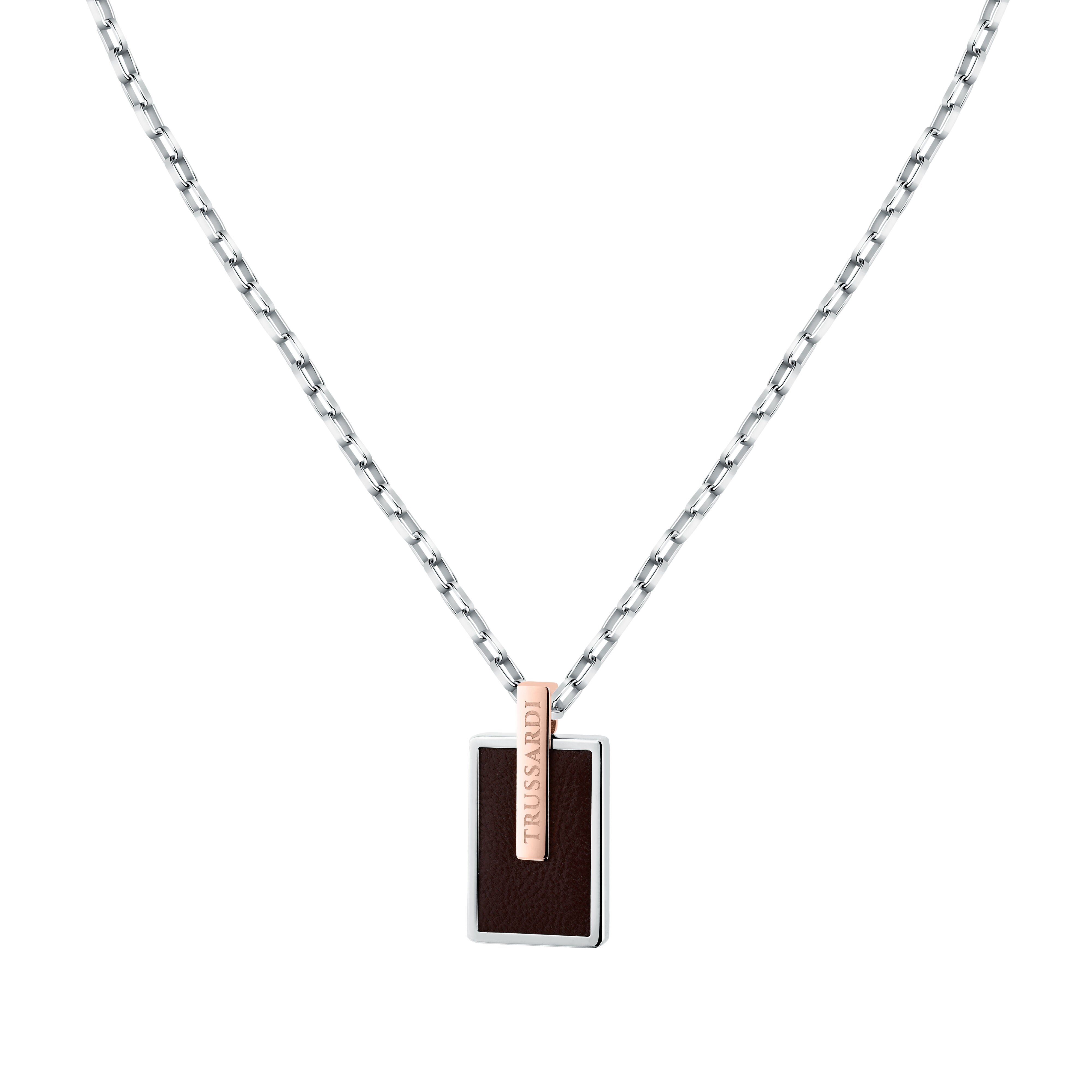 Trussardi T-Leather Men's Necklace Tjaxz14