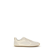 Tory Burch Cream Calf Leather Bos Taurus Low Top Sneakers