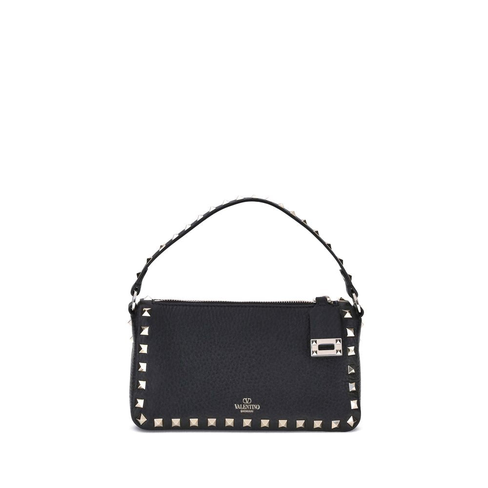 Valentino Garavani Black Calf Leather Bos Taurus Shoulder Bag