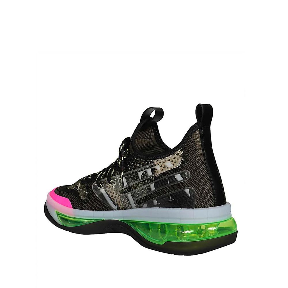 Valentino Garavani Black Fabric Low-Top Sneakers Uomo Suola Trasparente