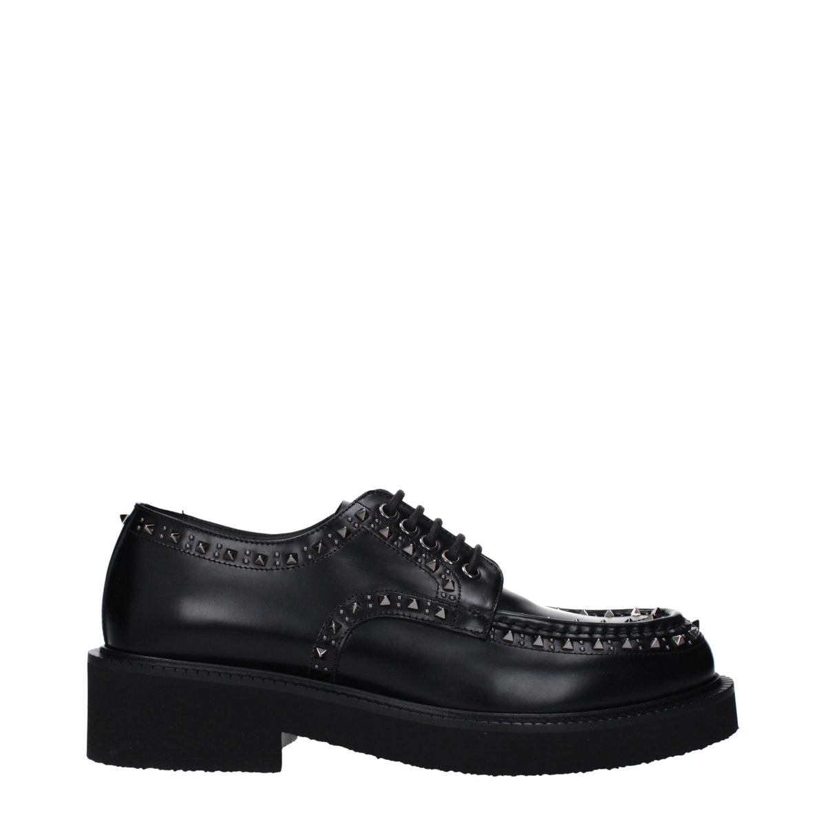 Valentino Garavani Black Leather Oxfords And Derbies