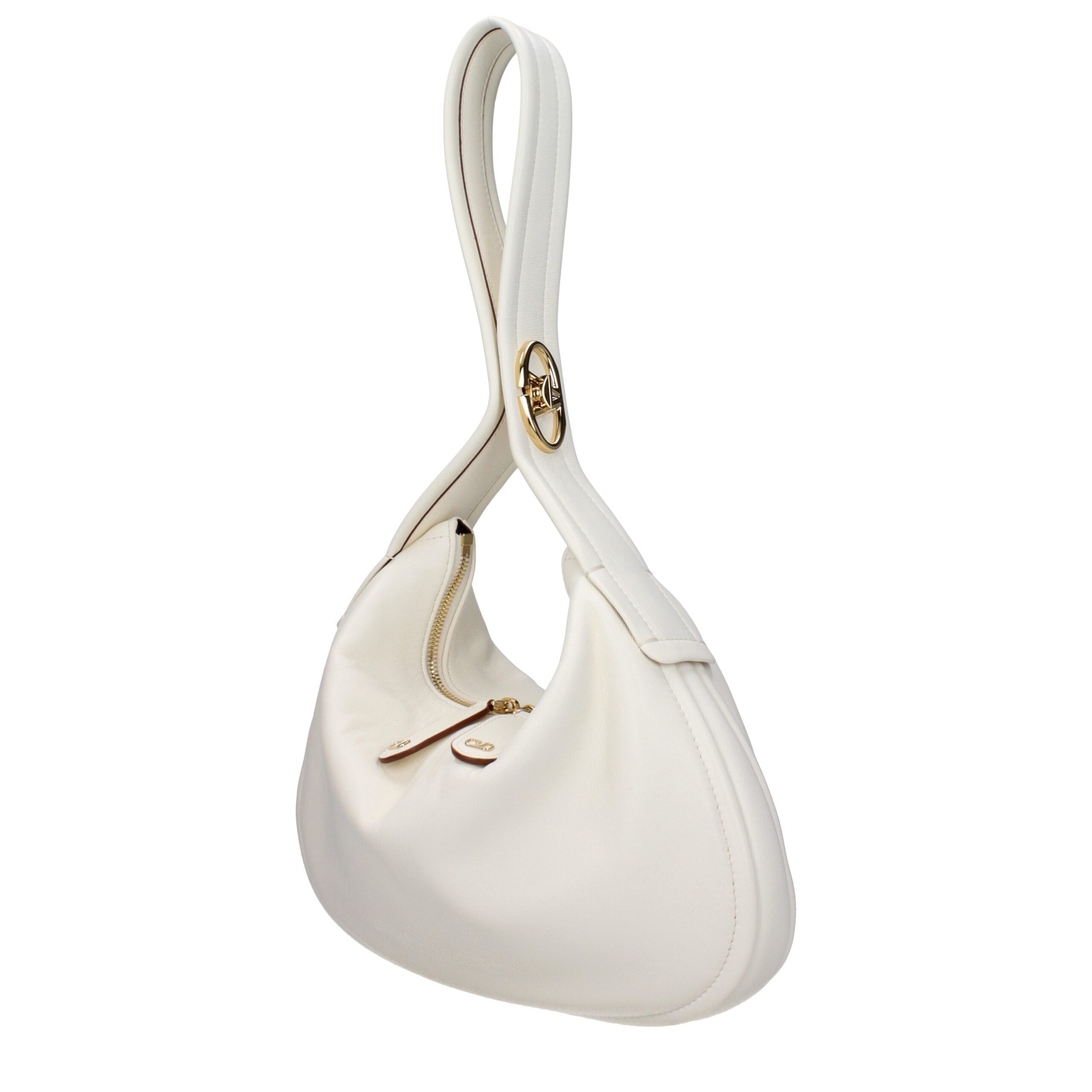 Valentino Garavani Borsa a Mano Beige in Pelle (Logo Laterale)