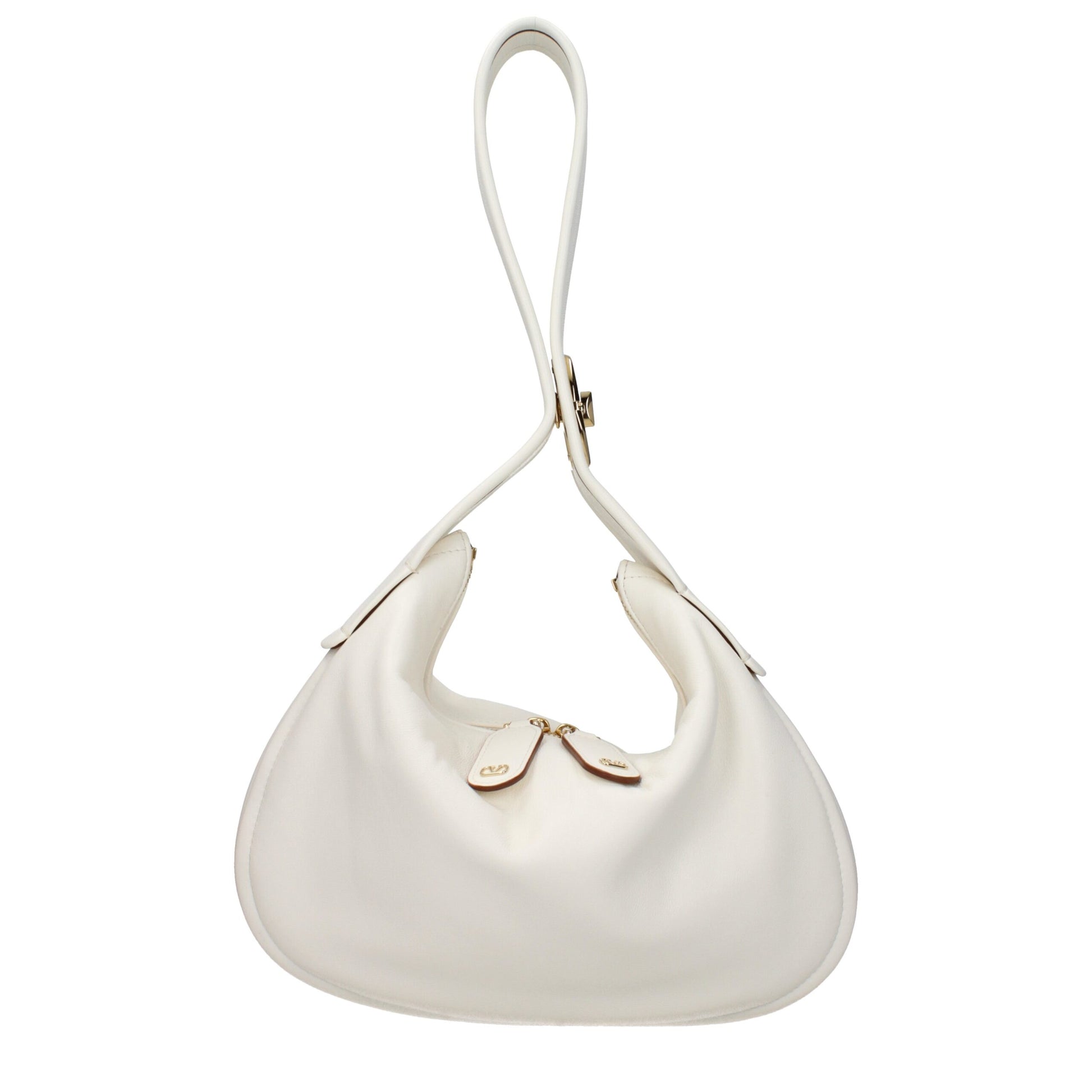 Valentino Garavani Borsa a Mano Beige in Pelle (Logo Laterale)