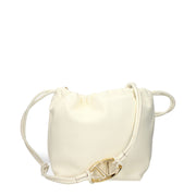 Valentino Garavani Borsa a Spalla Beige in Pelle Logo Frontale