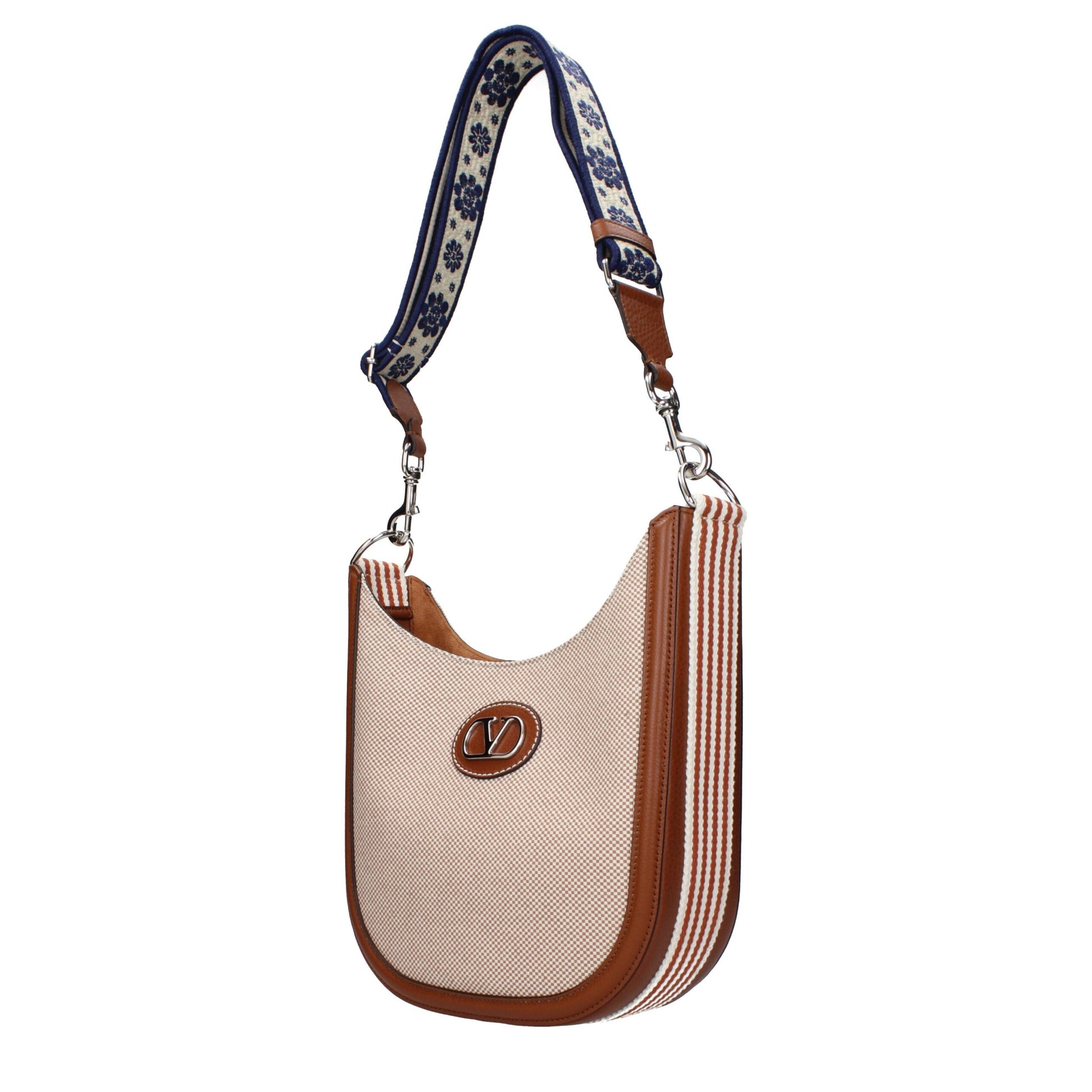 Valentino Garavani Borsa a Tracolla Beige in Tessuto Effetto Vintage