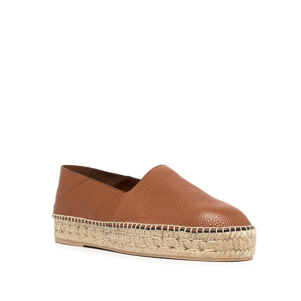 Valentino Garavani Espadrillas Marroni in Pelle Texturizzata