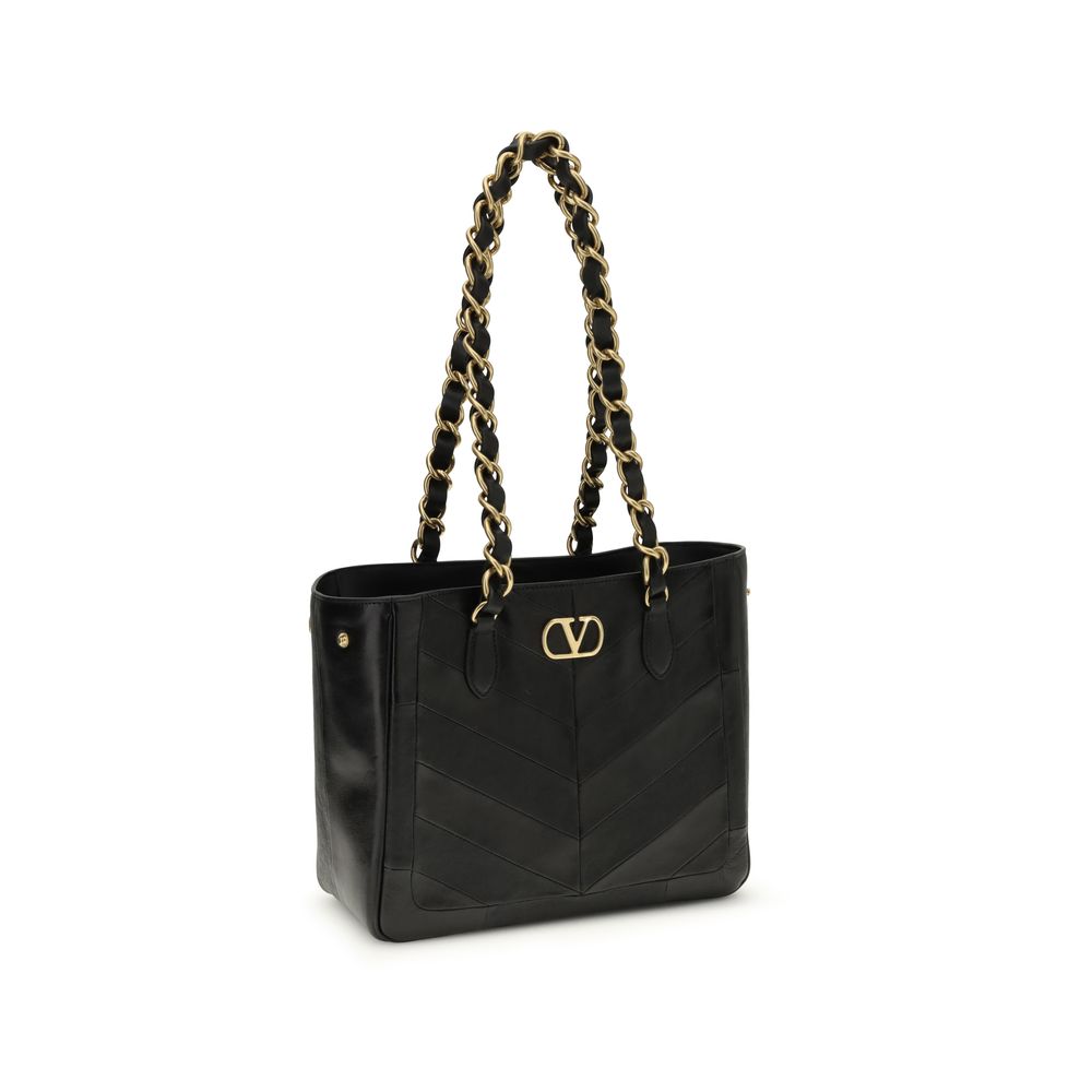 Valentino Garavani Laseine Borsa a Spalla Small in Nappa Nera