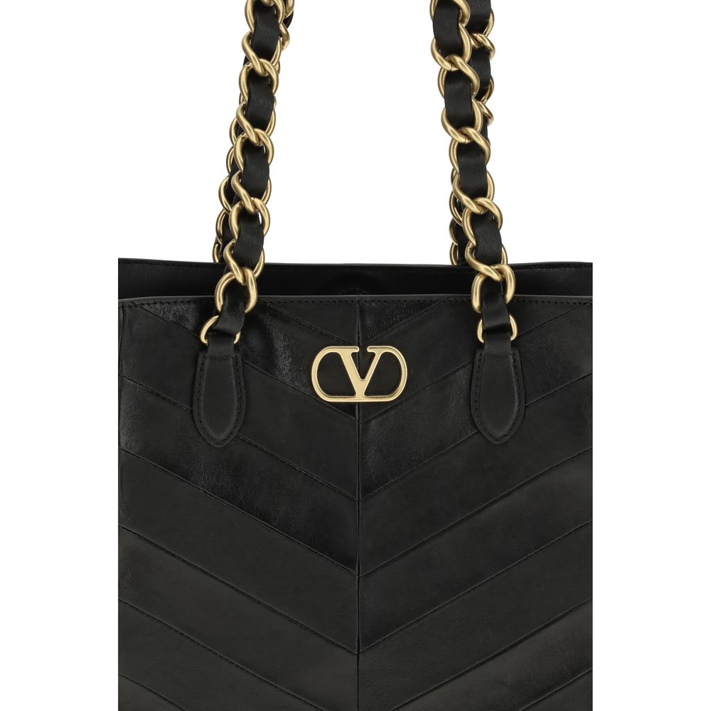 Valentino Garavani Laseine Borsa a Spalla Small in Nappa Nera