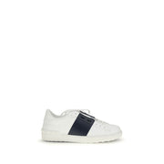Valentino Garavani Open Sneakers Nere in Pelle con Borchie Bianche