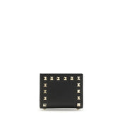 Valentino Garavani Rockstud Portafoglio Bifold in Pelle Nera