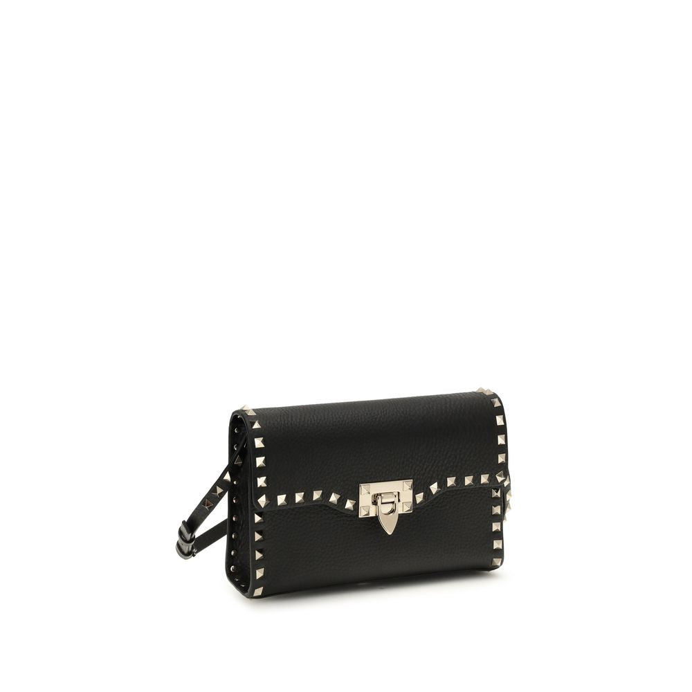 Valentino Garavani Rockstud Small Crossbody Bag in Pelle Granata Nera