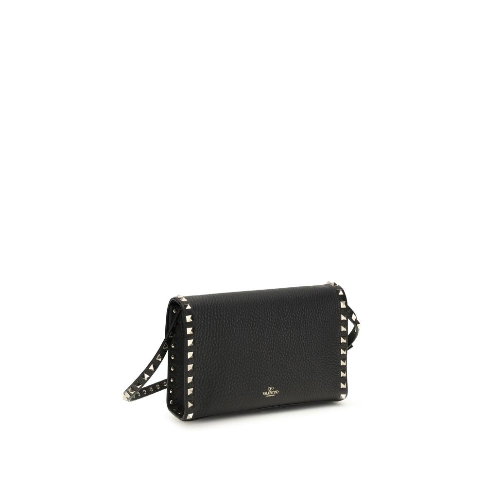 Valentino Garavani Rockstud Small Crossbody Bag in Pelle Granata Nera