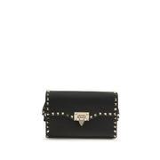 Valentino Garavani Rockstud Small Crossbody Bag in Pelle Granata Nera