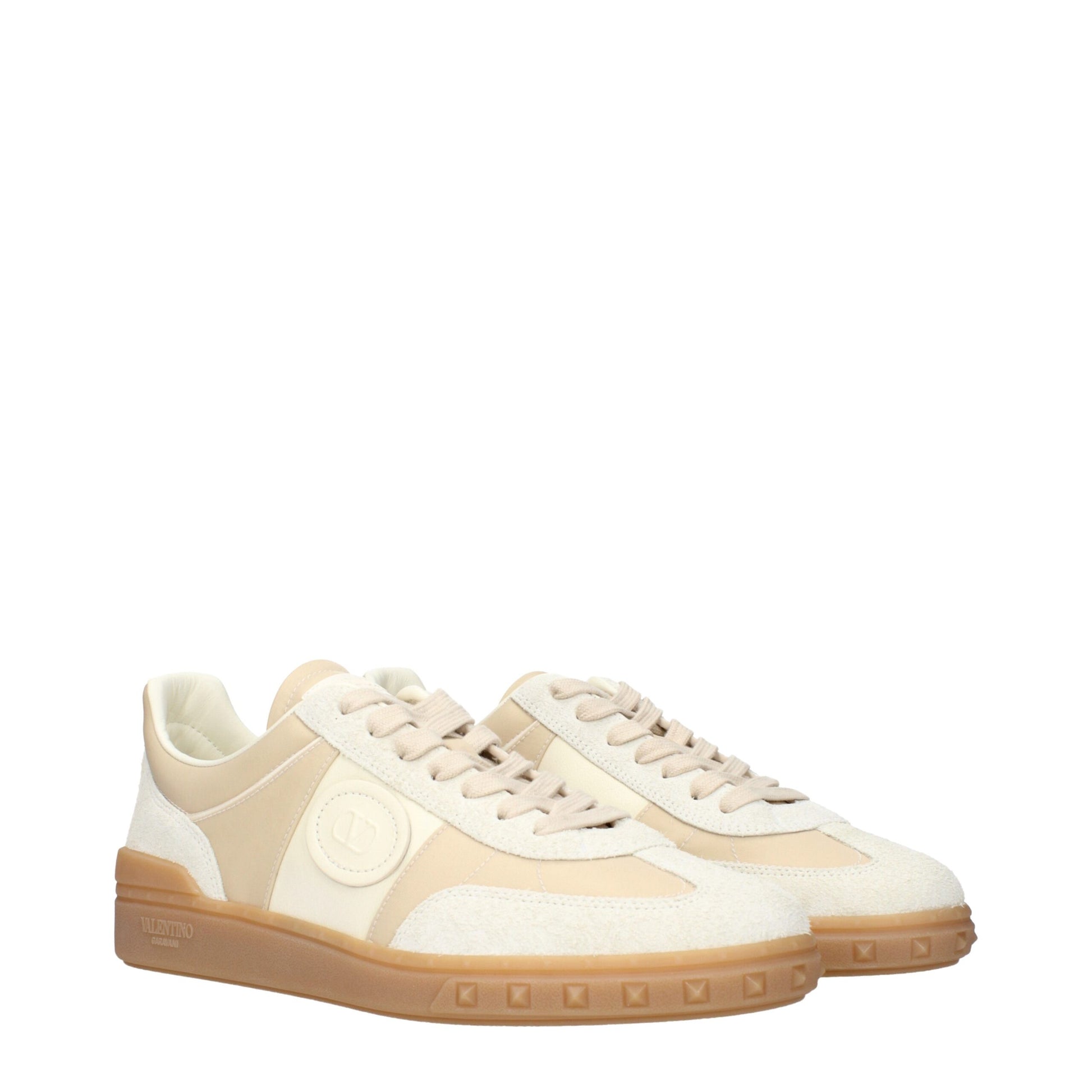 Valentino Garavani Sneakers Low-Top Beige in Tessuto (Logo Frontale)
