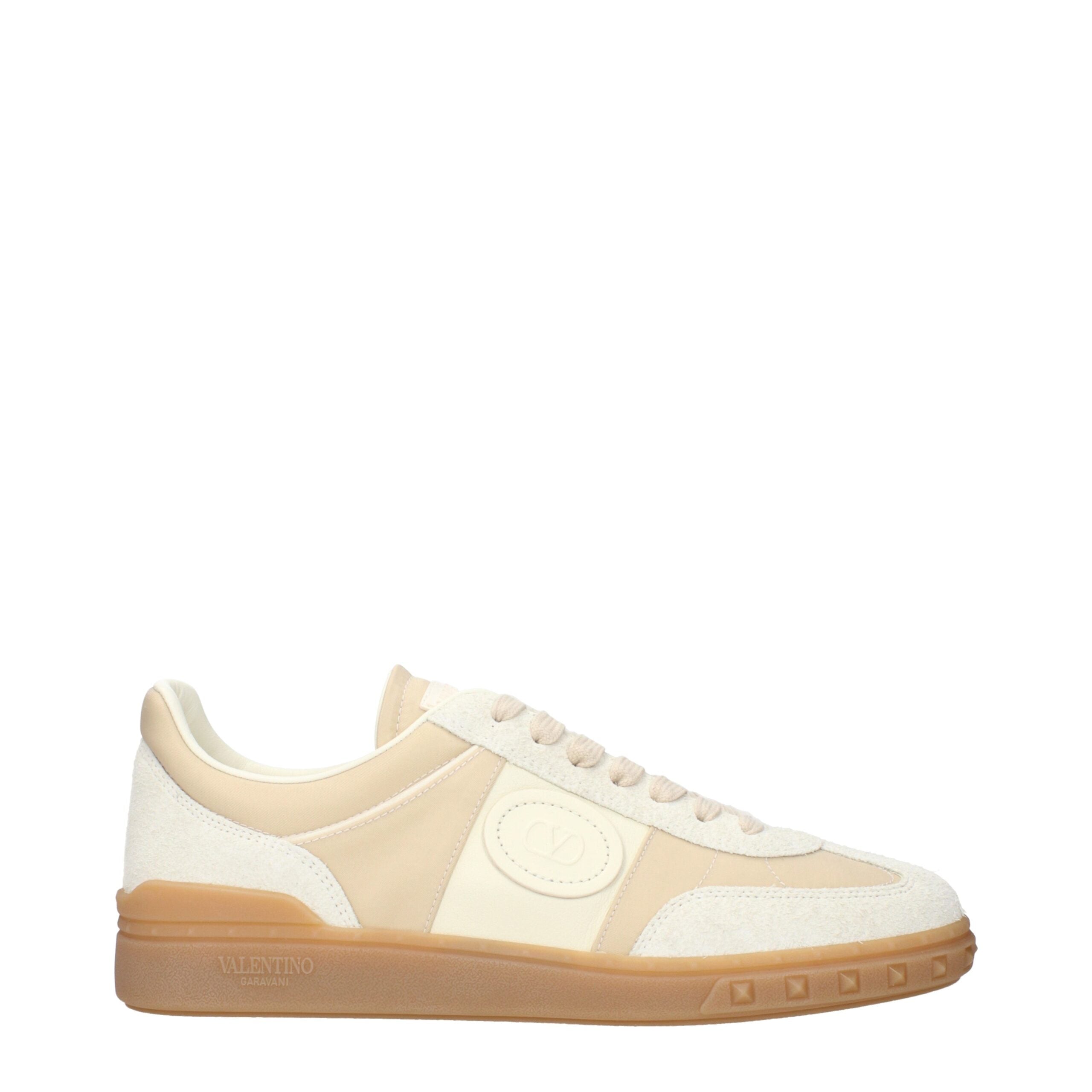 Valentino Garavani Sneakers Low-Top Beige in Tessuto (Logo Frontale)