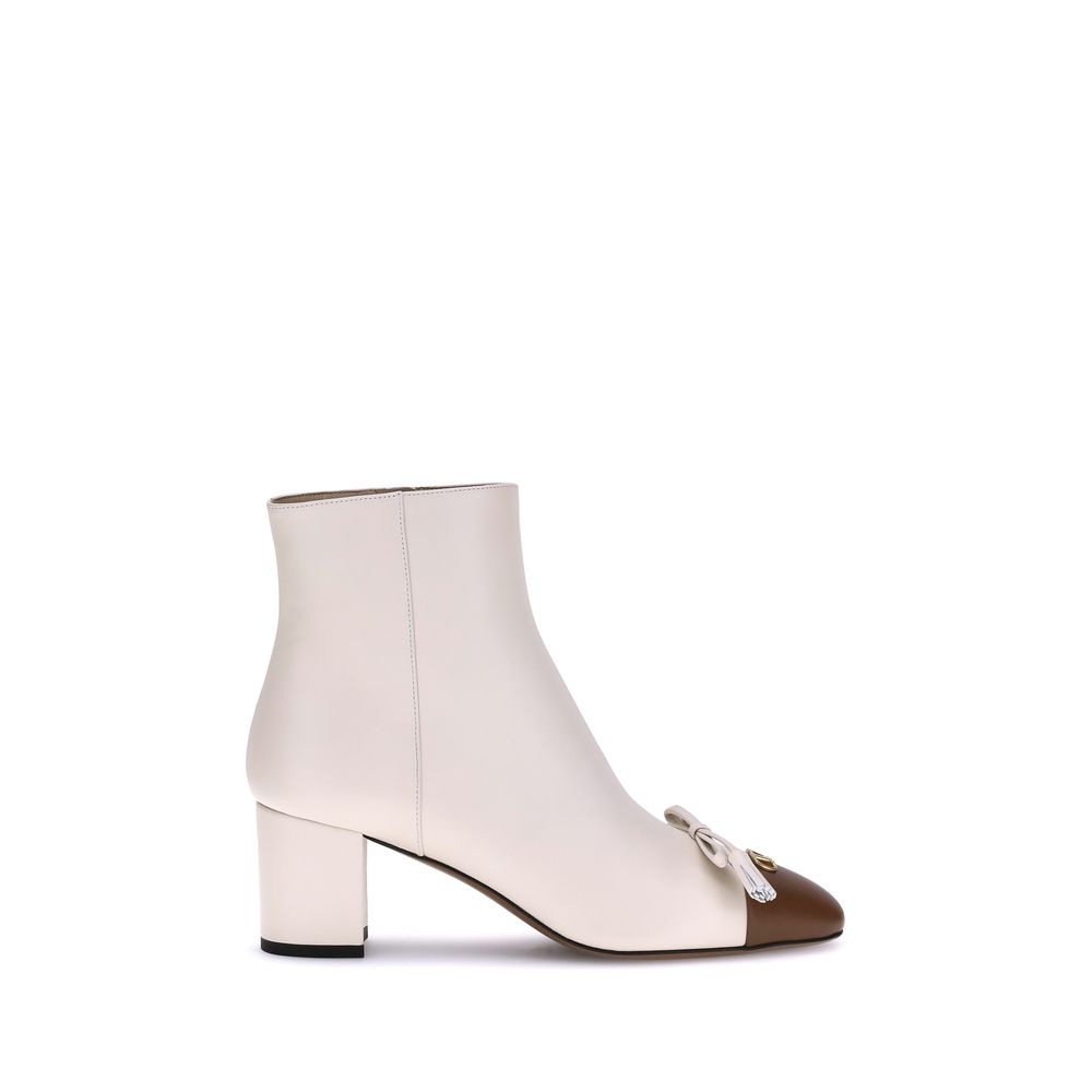 Valentino Garavani Stivaletti Crema in Pelle di Capra VLogo AW25