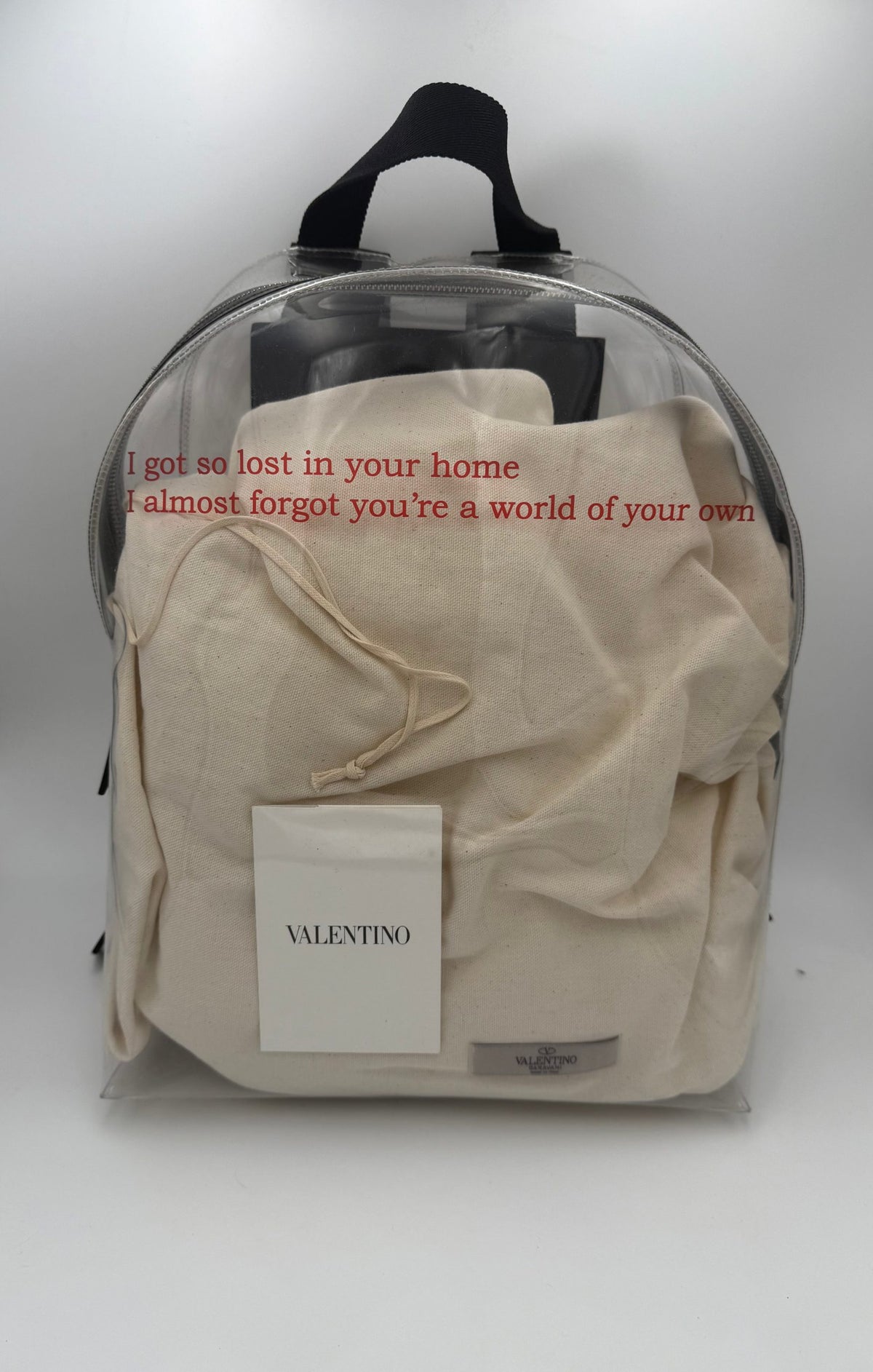 Valentino Garavani VALENTINO GARAVANI Leather and Transparent Plastic Backpack