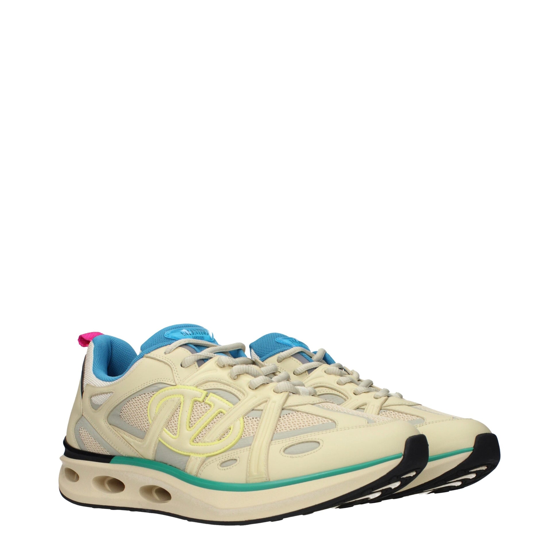 Valentino Garavani VL7N Sneakers Uomo Beige in Tessuto e Pelle