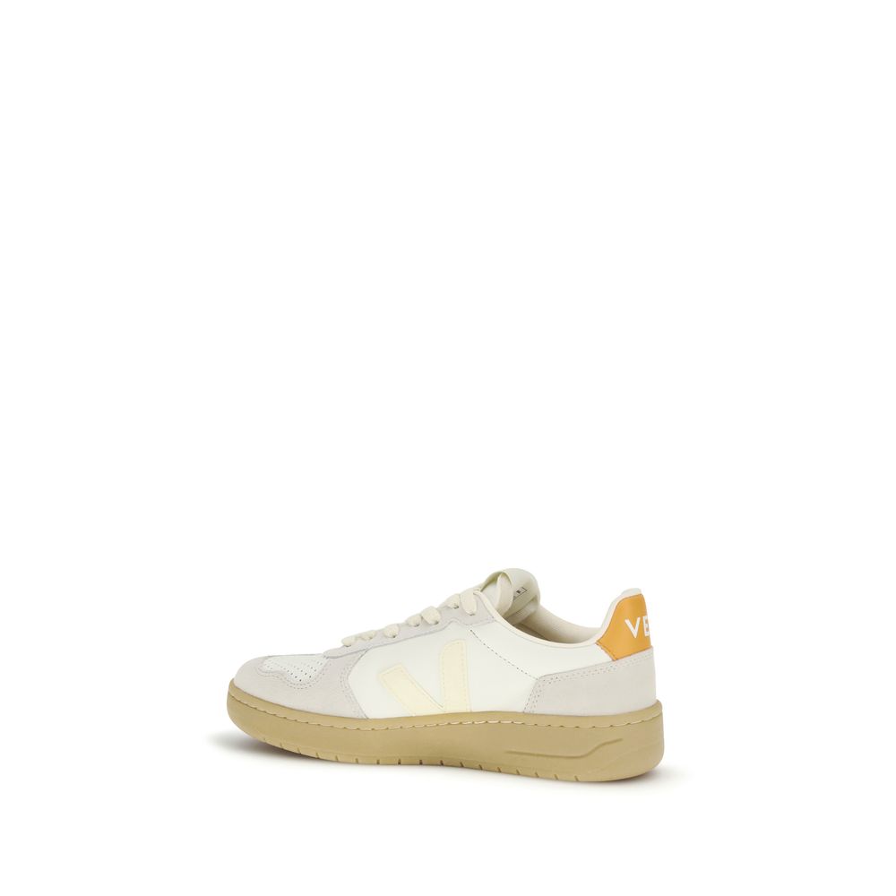 Veja White Calf Leather Bos Taurus Low Top Sneakers