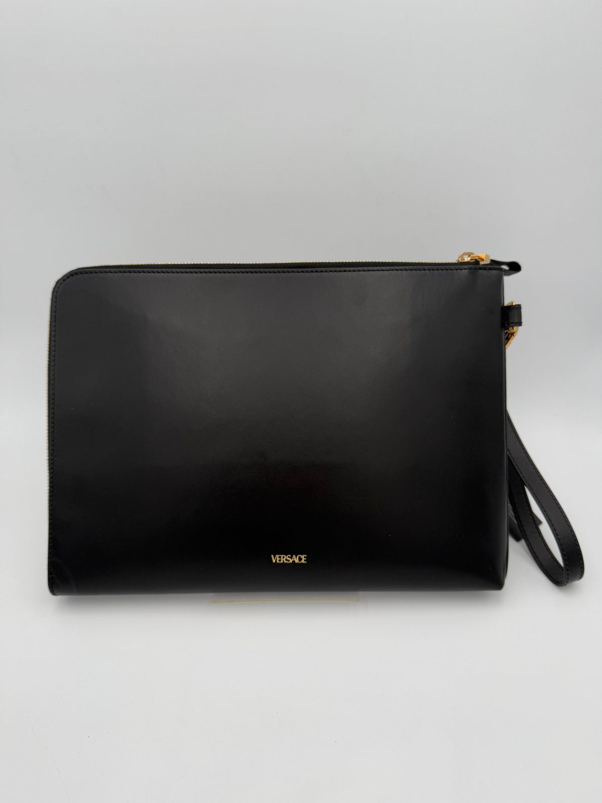 Versace VERSACE LA MEDUSA Signature Leather Clutch