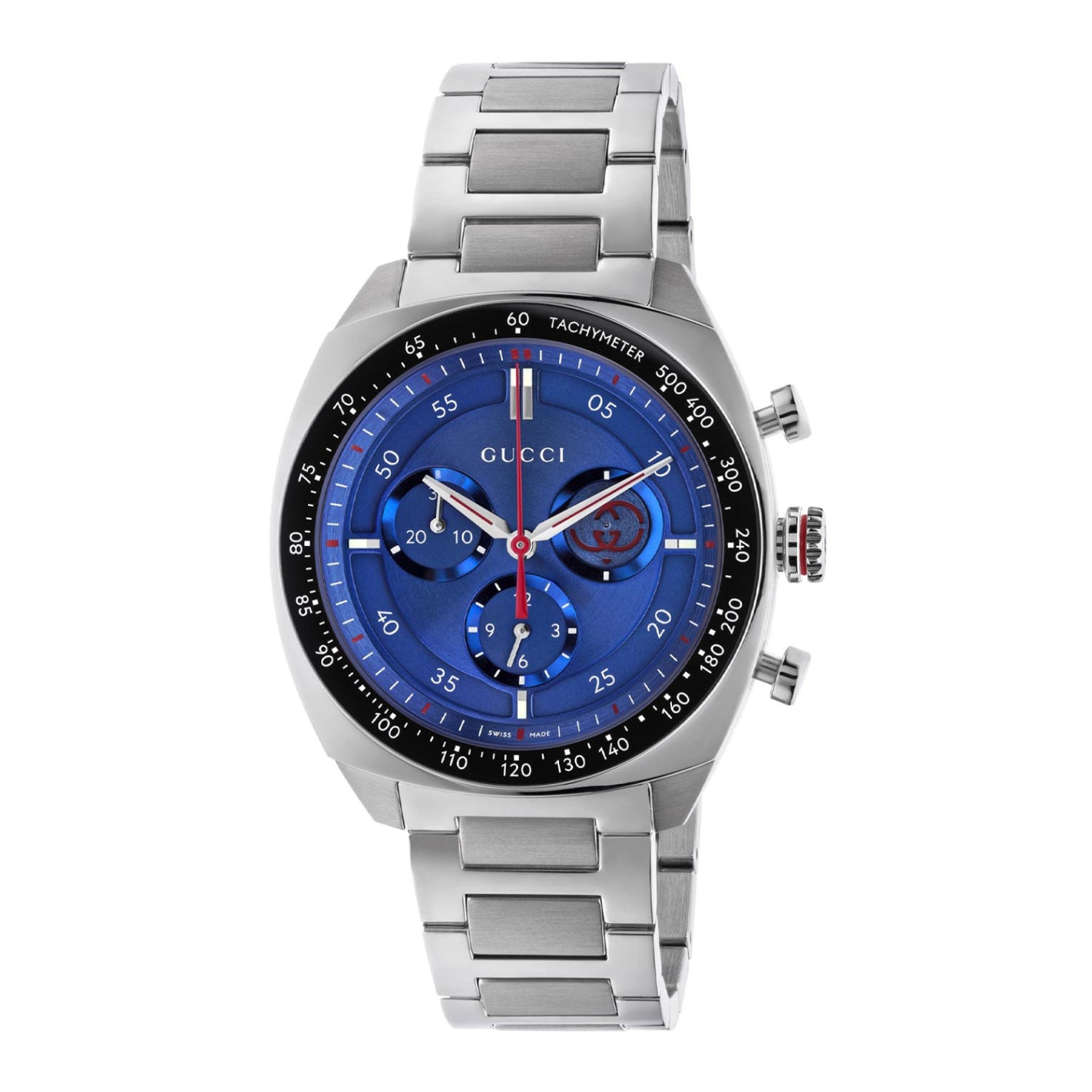 Gucci Interlocking G YA142317 Chronograph Watch Blue Dial