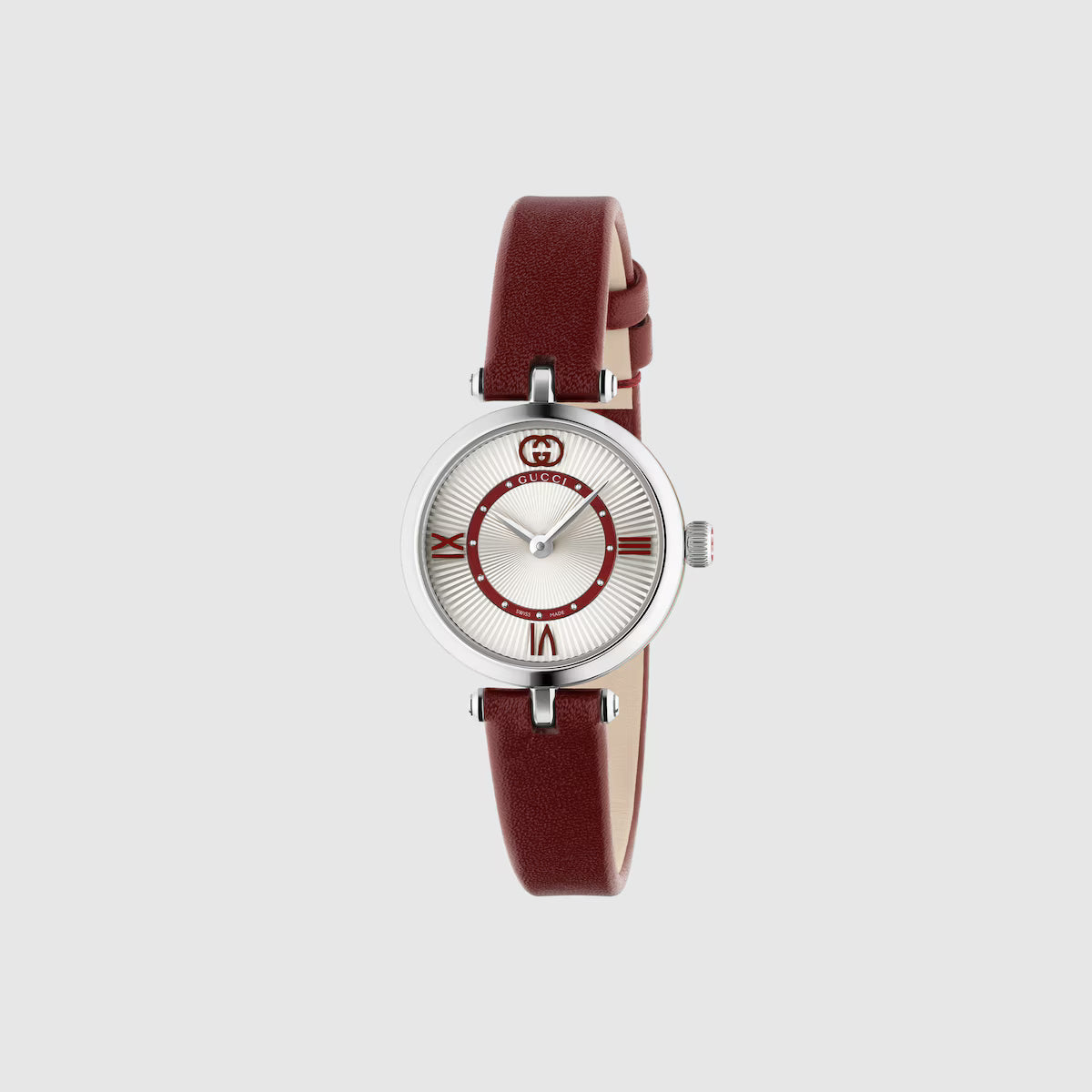Gucci Watch Model 2000 YA167504 Red Leather Strap