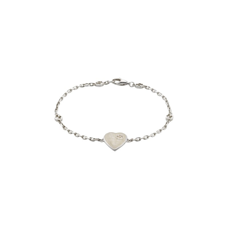 Gucci 925 Sterling Silver Rolo Chain Bracelet with Charms YBA645546003
