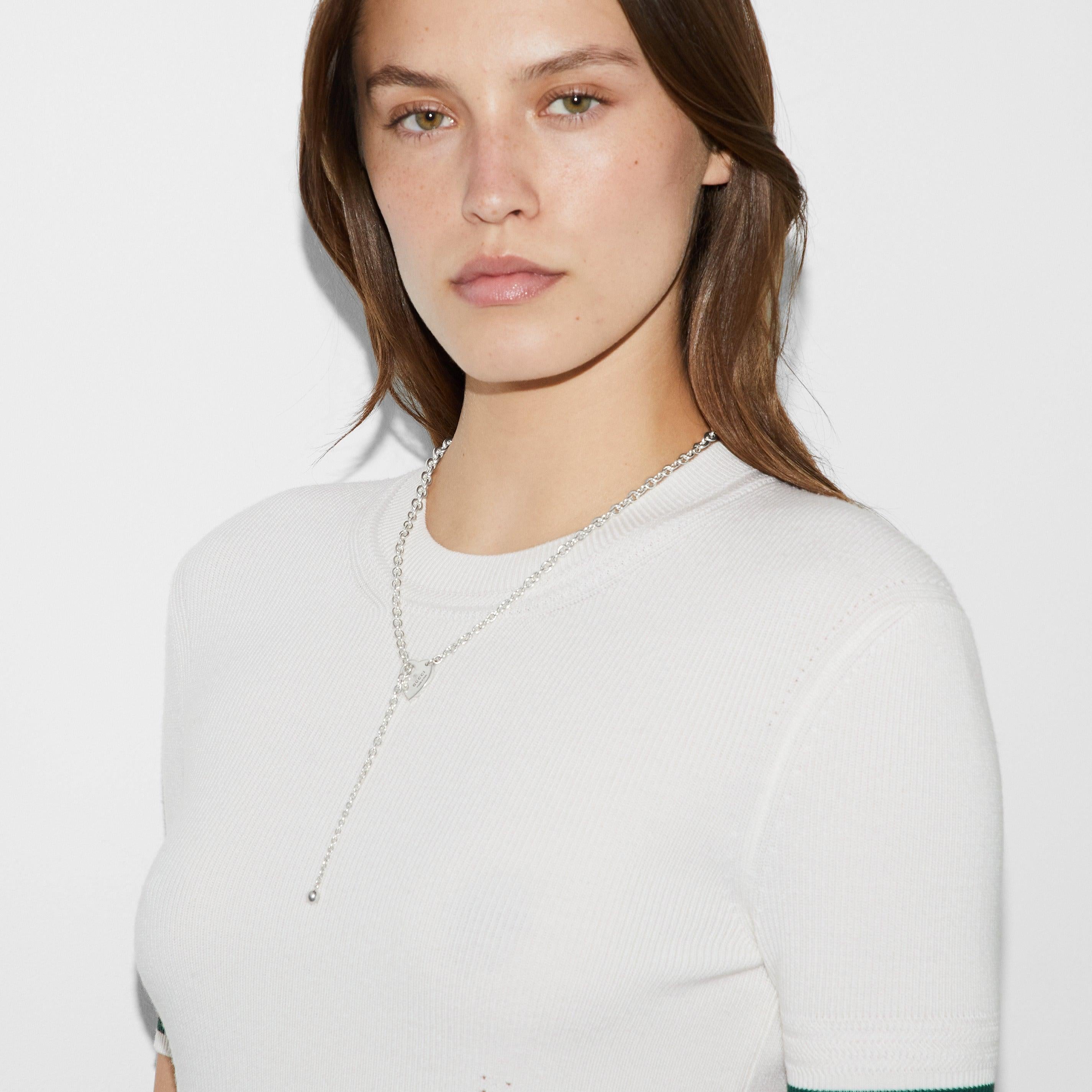 Gucci Lariat Necklace YBB796347001 925 Sterling Silver