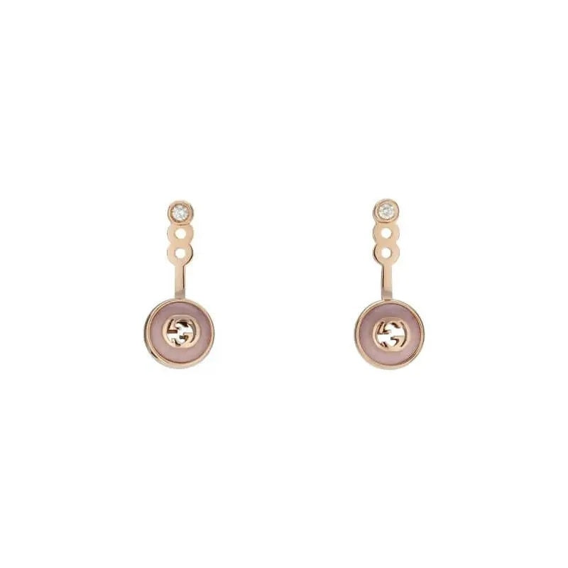 Gucci Interlocking G earrings YBD831463001 rose gold and opal