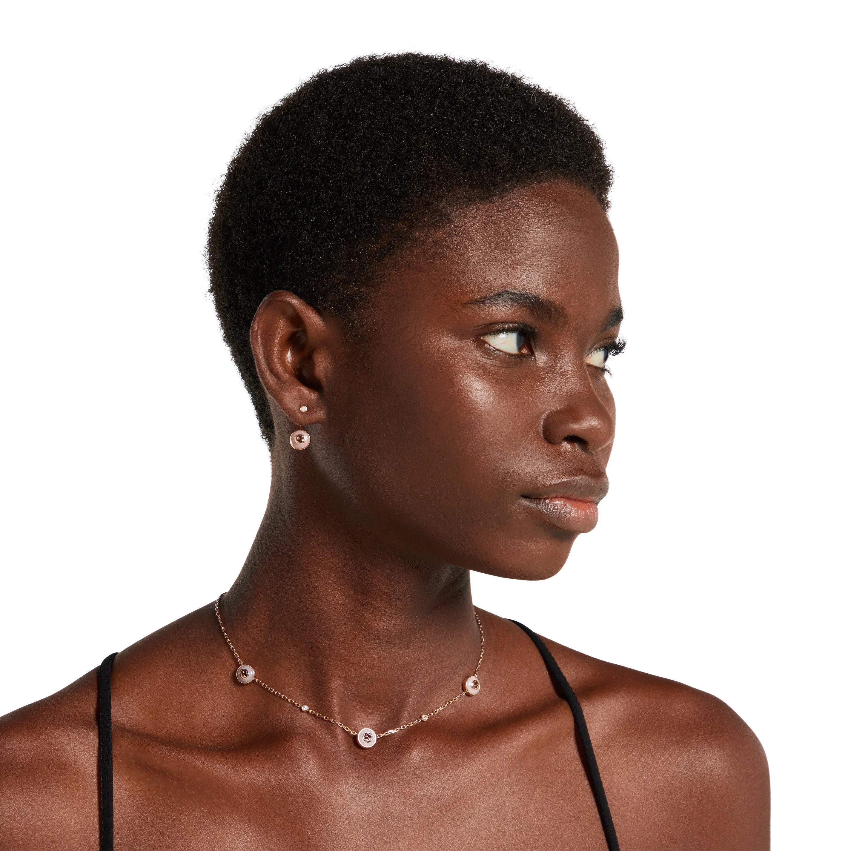 Gucci Interlocking G Necklace YBB831864001 Rose Gold and Opal