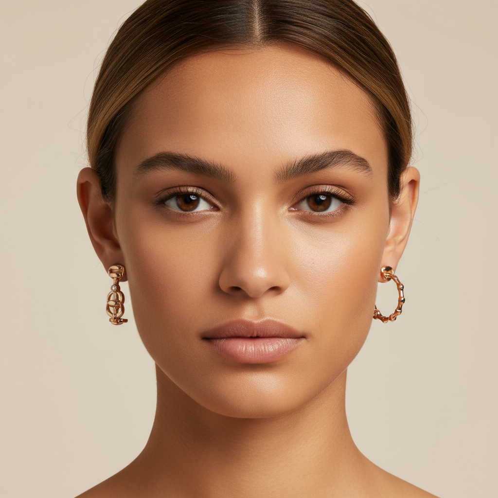 Gucci YBD837586001 rose gold and diamond earrings