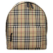 Zaino Burberry Grande in Tessuto Check Beige, Spallacci Regolabili