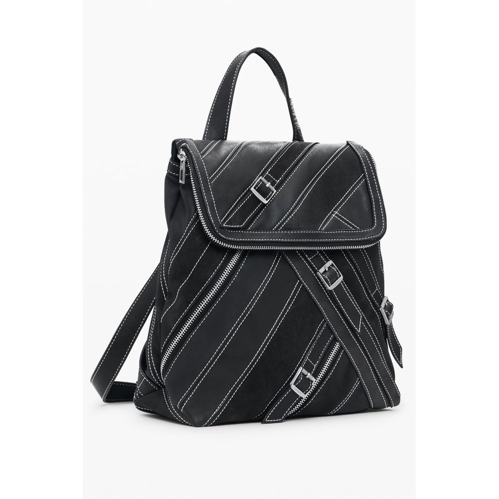 Zaino Donna Desigual Fibonacci Hampton in Polietilene Nero, 3 Tasche Esterne