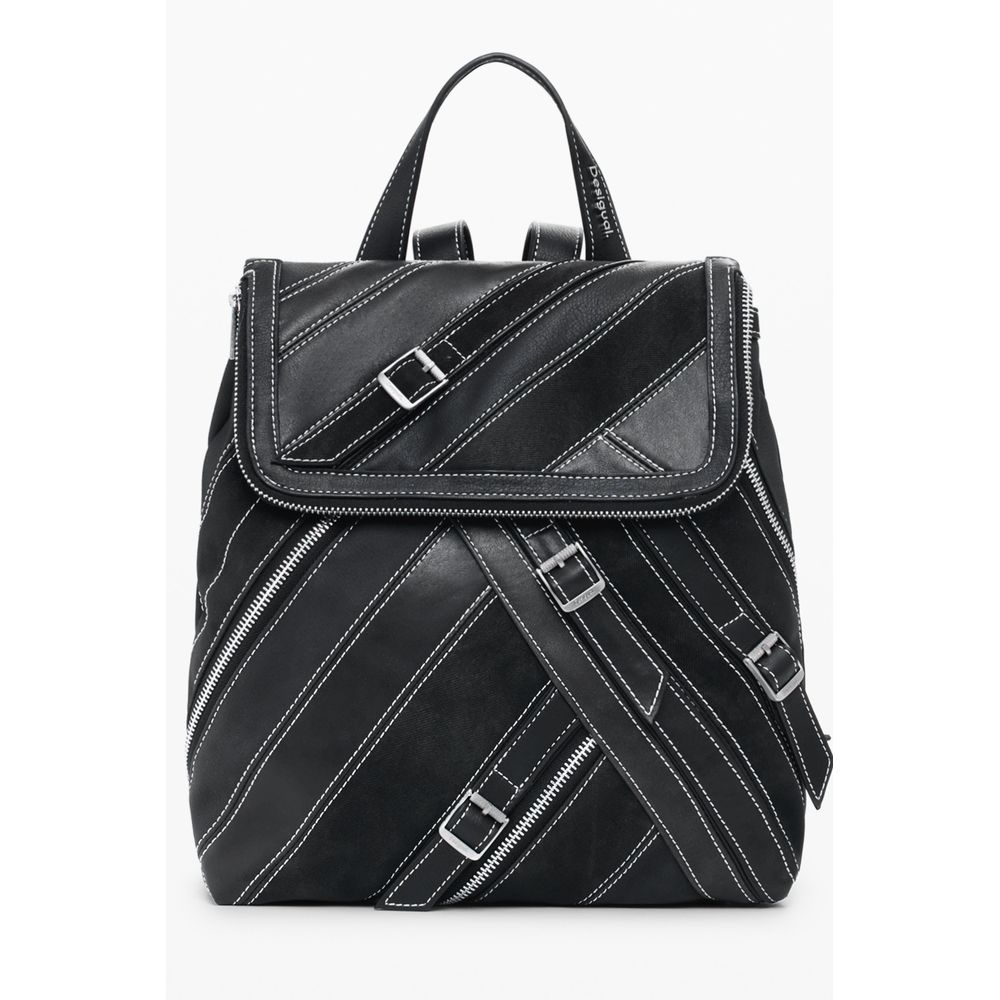 Zaino Donna Desigual Fibonacci Hampton in Polietilene Nero, 3 Tasche Esterne