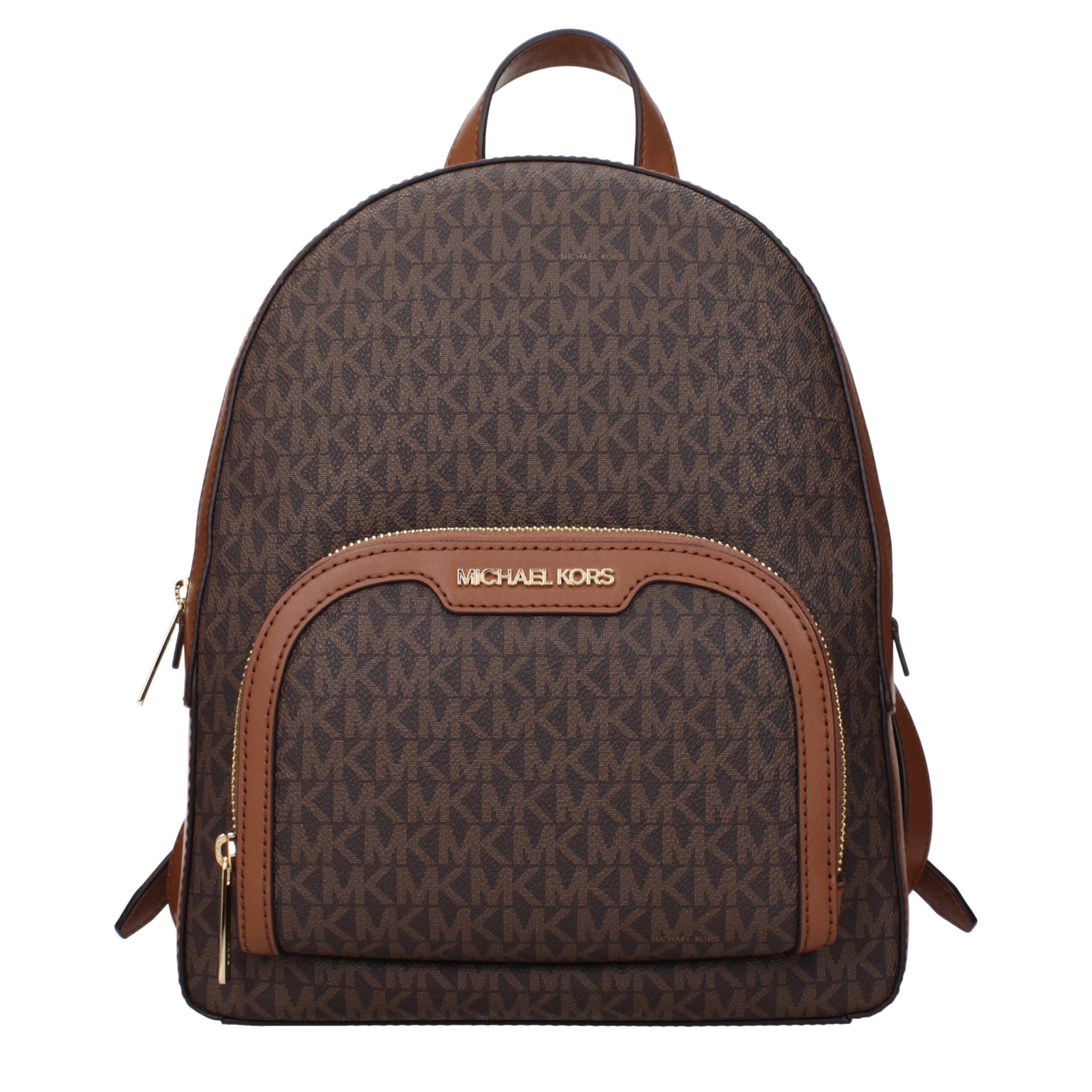 Zaino Michael Kors Jaycee Medium in Tela Logata Marrone Scuro