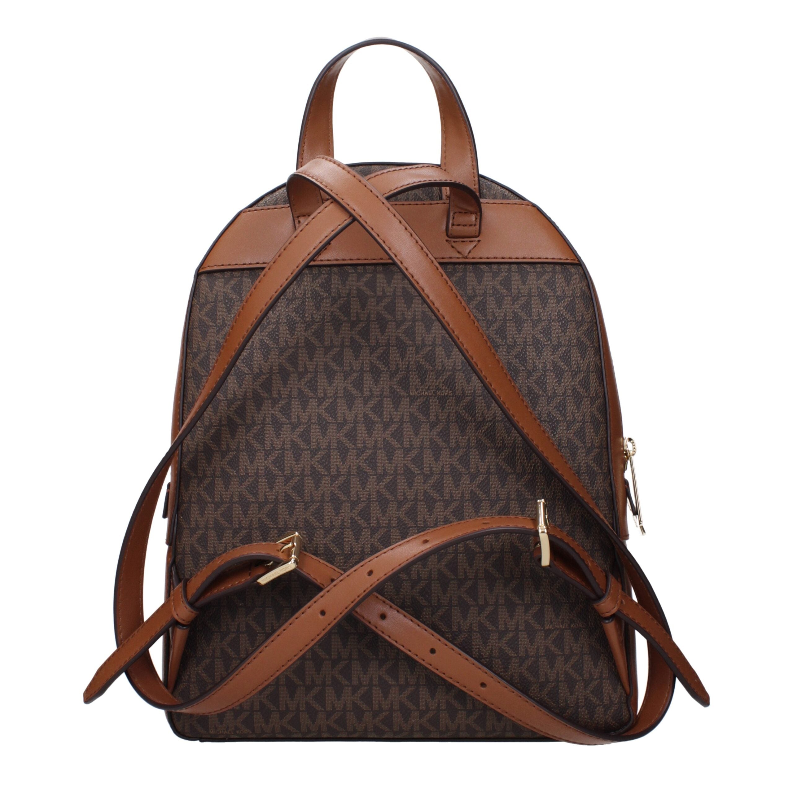 Zaino Michael Kors Jaycee Medium in Tela Logata Marrone Scuro