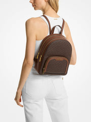 Zaino Michael Kors Jaycee Medium in Tela Logata Marrone Scuro