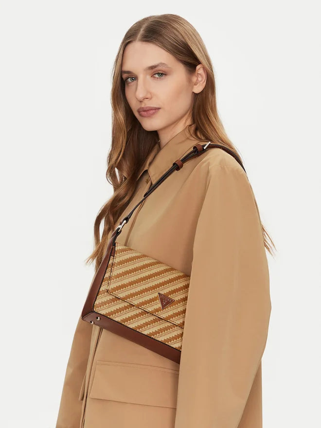 Guess EMELDA Small Crossbody Bag in Beige Polypropylene