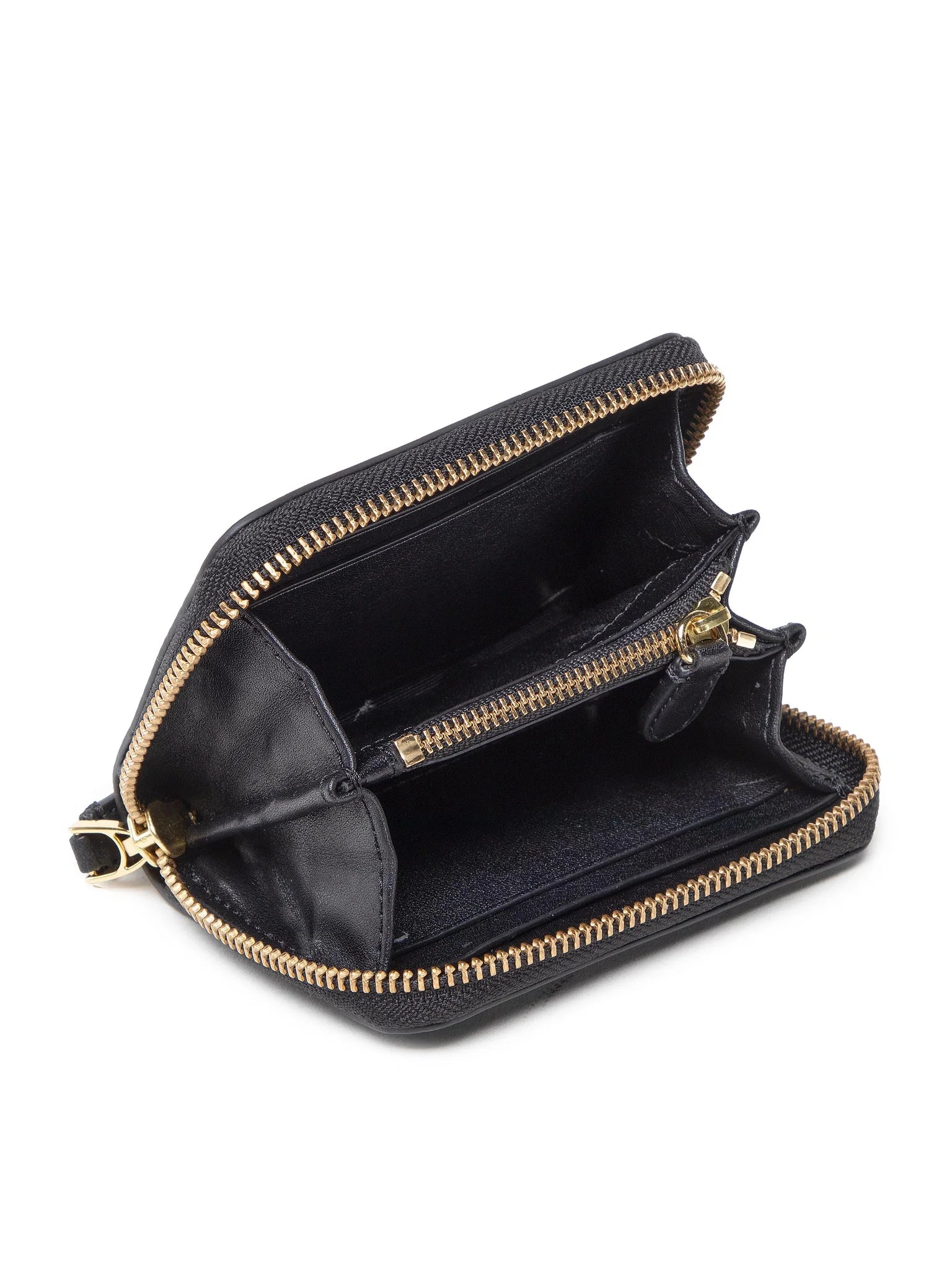 Lauren Ralph Lauren Small Zip Wallet in Black Leather